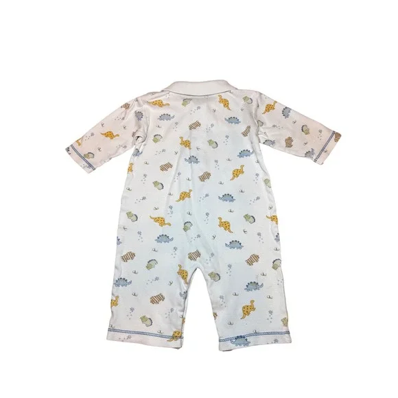 Kissy Kissy Baby Boys Dinosaur Print Romper One Piece 3-6 Months Pima Cotton - Picture 2 of 5
